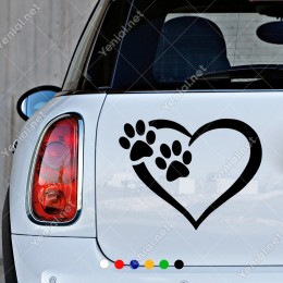 Kalp ve Kedi Patisi Sticker Yapıştırma