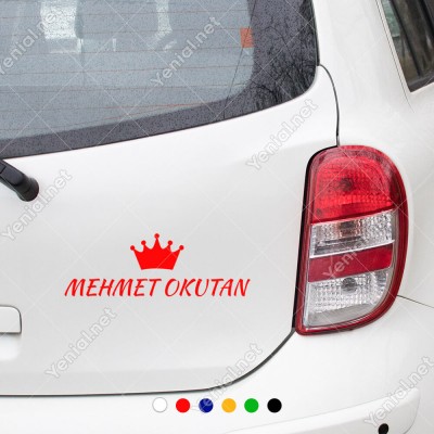 Kişiye İsme Özel Kral Taçlı Oto Araç Araba Sticker Yapıştırması