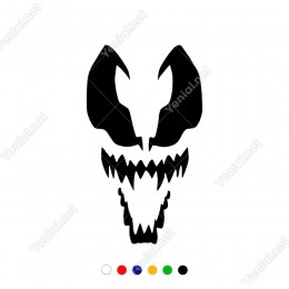 Korkunc Dişleri Belli Olan Venom Siyah Beyaz Sticker