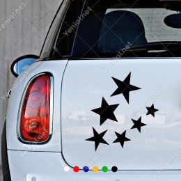 Küçükten Büyüğe Sıralanmış Altı Yıldız Sticker