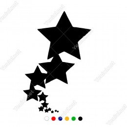 Küçükten Büyüğe Yıldızlar Etiket Sticker Yapıştırma