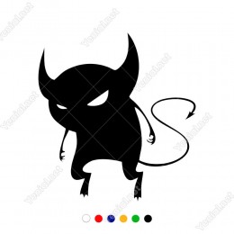 Kuyruklu Sinirli Şeytan Zebani Sticker Yapıştırma