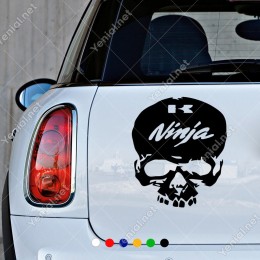 Ninja Yazısı ve Kuru Kafa Sticker Yapıştırma