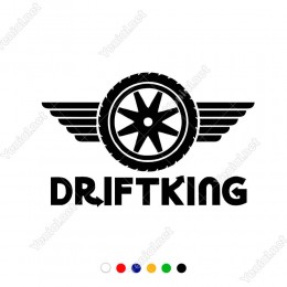 Ok İşaretli Drift King Yazısı Teker ve Kanat Sticker