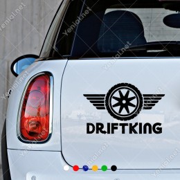 Ok İşaretli Drift King Yazısı Teker ve Kanat Sticker