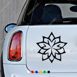 On Yapraklı Mandala Deseni Sticker