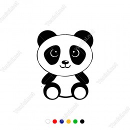 Oturan Bekleyen Sevimli Pandacık Sticker