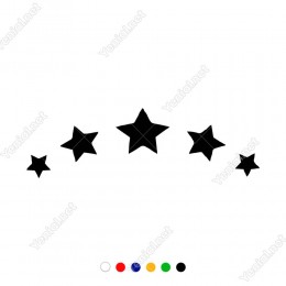 Oval Şekilde Duran Yıldızlar Sticker Yapıştırma