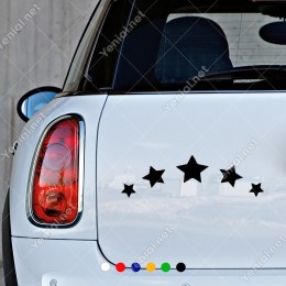 Oval Şekilde Duran Yıldızlar Sticker Yapıştırma