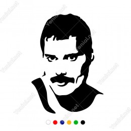 Queen Freddie Mercury Siyah Beyaz Portresi Sticker