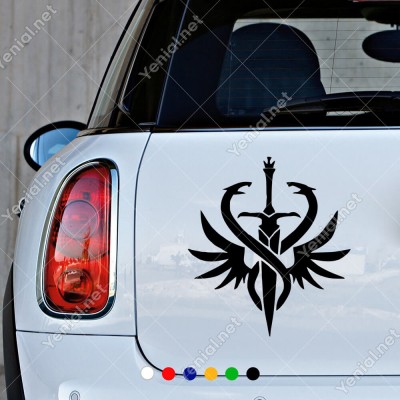 Sağ Sol Yönlü Yılan Kılıç ve Yılan Etiket Sticker Yapıştırma