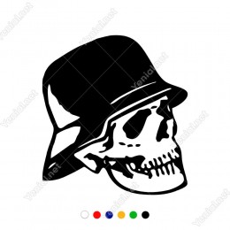 Şapkalı Kuru Kafa Etiket Sticker Yapıştırma