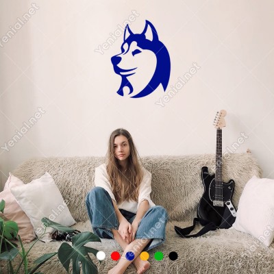 Sevimli Sibirya Kurdu Araç Araba Duvar Sticker