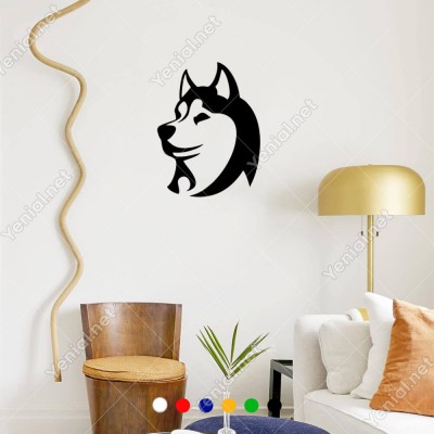 Sevimli Sibirya Kurdu Araç Araba Duvar Sticker