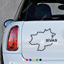 Sivas Haritası Araç ve Duvar İçin Sticker Yapıştırma