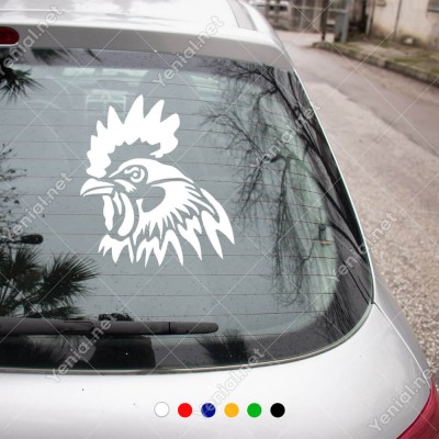 Sola Dönük Horoz Başı Araba Araç Duvar Sticker