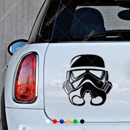 Star Wars Savaşcısı Maskesi Sticker Yapıştırması