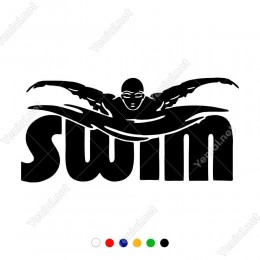 Swim Dalgalarda Yüzen Adam Sticker Yapıştırma