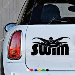 Swim Dalgalarda Yüzen Adam Sticker Yapıştırma