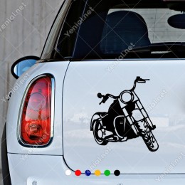 Tek Farlı Asaletli Harley Davitson Motor Sticker
