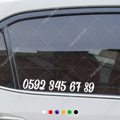 Telefon Numarası Özel Sticker Araç Araba Motor Sticker 2 Adet