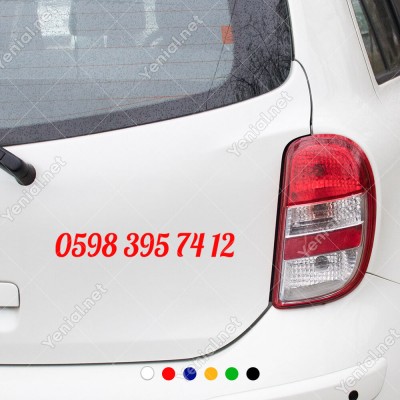 Telefon Numarası Özel Sticker Araç Araba Motor Sticker 2 Adet