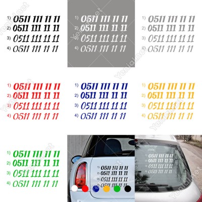Telefon Numarası Özel Sticker Araç Araba Motor Sticker 2 Adet