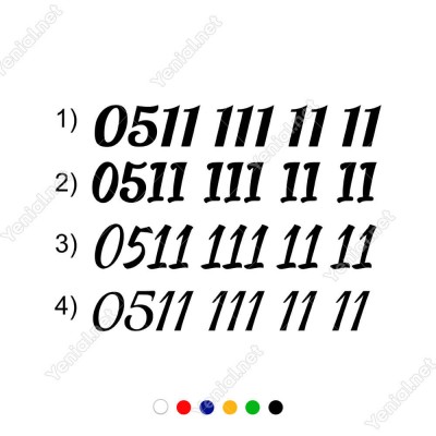 Telefon Numarası Özel Sticker Araç Araba Motor Sticker 2 Adet