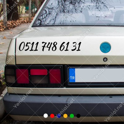 Telefon Numarası Özel Sticker Araç Araba Motor Sticker 2 Adet