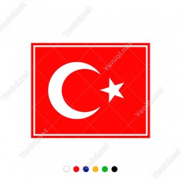 Türk Bayrağı Çerçeveli Sticker Yapıştırması