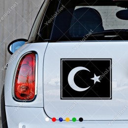 Türk Bayrağı Çerçeveli Sticker Yapıştırması