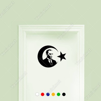 Türkiye Ay Yıldız ve Atatürk Etiket Sticker Yapıştırma