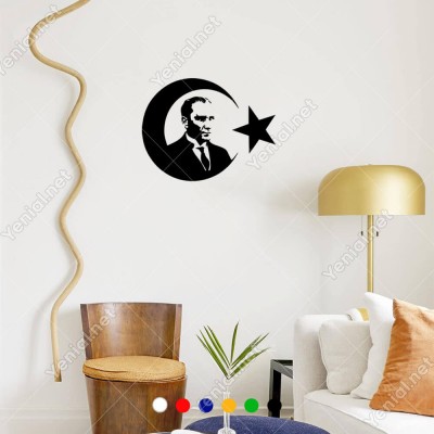 Türkiye Ay Yıldız ve Atatürk Etiket Sticker Yapıştırma
