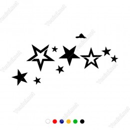 Uçuşan Yıldızlar Dolu Boş Sticker Yapıştırması