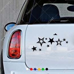 Uçuşan Yıldızlar Dolu Boş Sticker Yapıştırması