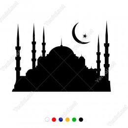 Üzerinde Ay ve Yılzdı Bulunan Cami İstanbul Sticker