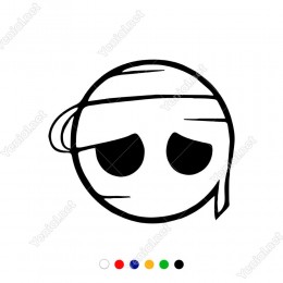 Üzgün Başı Eğik Başı Bağlı Emoji Sticker Yapıştırma