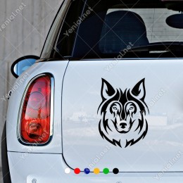 Yeleli Aslan Kafası Araç Araba Duvar Sticker
