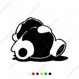 Yerde Kahkaha Atan Panda Yapıştırma Sticker