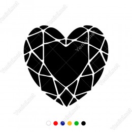 3 Boyut Görünümlü Desenli Kalp Sticker