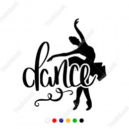 Danse Eden Balerin ve Dance Yazısı Sticker