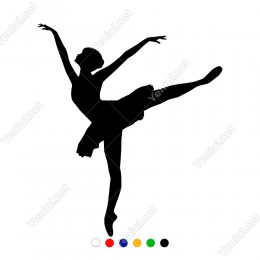 Elleri ve Bir Ayağı Yukarıda Olan Balet Kadın Sticker