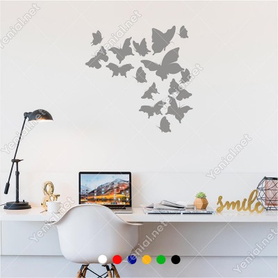 Farklı Ebat ve Çeşitte Cins’te Kelebekler 60x60 cm Duvar Sticker