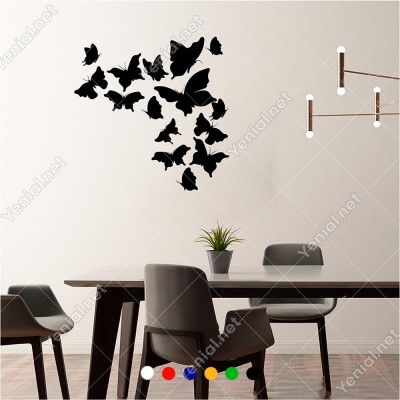 Farklı Ebat ve Çeşitte Cins’te Kelebekler 60x60 cm Duvar Sticker