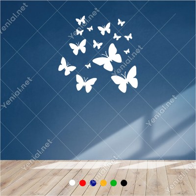 Farklı Ebat ve Çeşitte Kelebekler Butterfly 60x44 cm Duvar Sticker