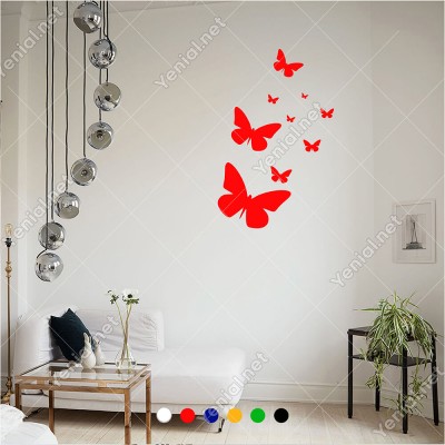 Farklı Ebat ve Ölçülerde Kelebekler 60x42 cm Duvar Sticker