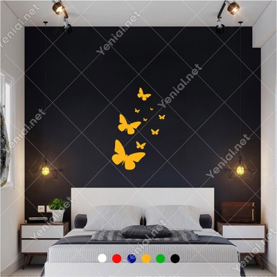 Farklı Ebat ve Ölçülerde Kelebekler 60x42 cm Duvar Sticker