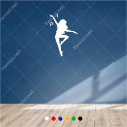 Tek Ayağı Üzerinde Dans Eden Kadın 60x44 cm Duvar Sticker
