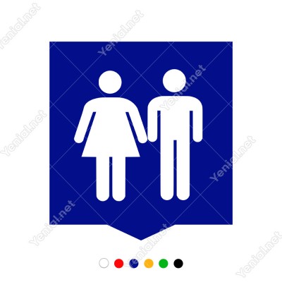 Wc Lavoba Bay Bayan Basit İkon Simge Sticker