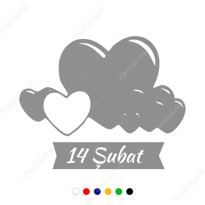 14 şubat Sevgililer Günü Yazısı Sticker Yapıştırma
